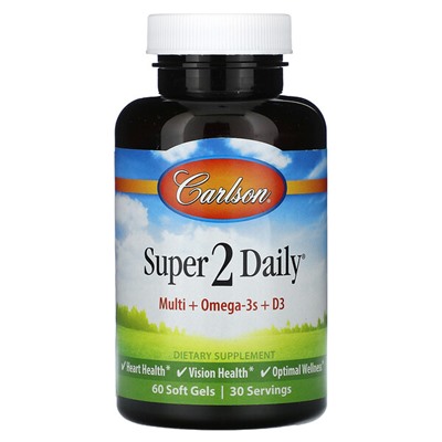 Carlson Super 2 Daily, 60 Soft Gels