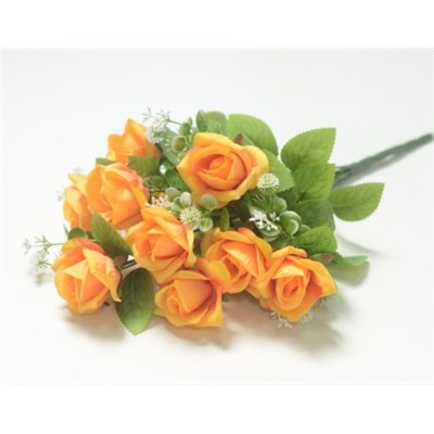 Искусственные цветы, Ветка в букете бутон розы 10 голов (1010237)