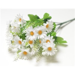 Искусственные цветы, Ветка в букете ромашка 18 голов (1010237) белый