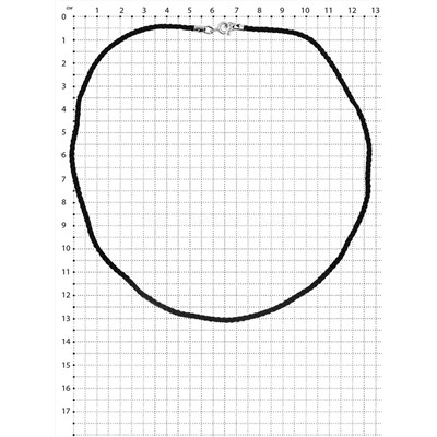 Шнурок текстильный плетёный с замком из родированного серебра Ш-01р
