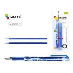Ручка гелевая "Пиши-стирай" "PRESTO" синяя, игольчатый пиш.узел 0.5мм + 2стержня M-5524B-70 Mazari {Китай}