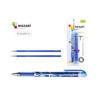 Ручка гелевая "Пиши-стирай" "PRESTO" синяя, игольчатый пиш.узел 0.5мм + 2стержня M-5524B-70 Mazari {Китай}