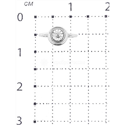 Кольцо из серебра с бриллиантом родированное