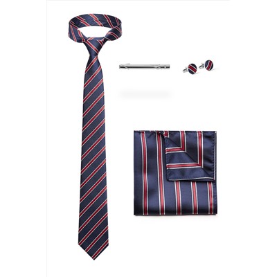 Набор: галстук, платок, запонки, зажим "Большая игра" SIGNATURE #951141