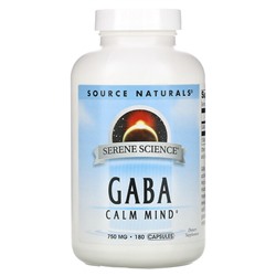Source Naturals Serene Science, GABA Calm Mind, 750 mg, 180 Capsules