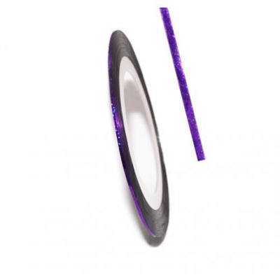 Фольга для дизайна в рулонах 20м*8мм №09 Фиолетовая голография