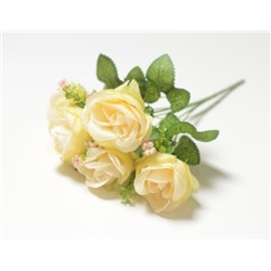 Искусственные цветы, Ветка в букете роза 5 веток (1010237)