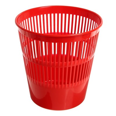 Корзина для бумаг и мусора ErichKrause Classic, 9 литров, пластик, сетчатая, красная