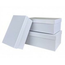 Набор подарочных коробок 3 в 1 прямоугольник 23*16*9.5 см Белый перламутр 530735бп