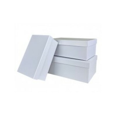 Набор подарочных коробок 3 в 1 прямоугольник 23*16*9.5 см Белый перламутр 530735бп