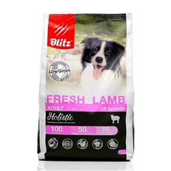 БЛИЦ Holistic корм ADULT FRESH LAMB низкозерновой для собак Свежий Ягненок 1,5 кг АГ