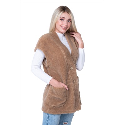 Женский жилет WOOL, цвет CAMEL, цвет КОРИЧНЕВЫЙ