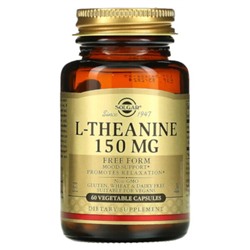 Solgar L-Theanine, Free Form, 150 mg, 60 Vegetable Capsules