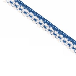 Кружево вязаное "на коклюшках" 2см синий 13,65м