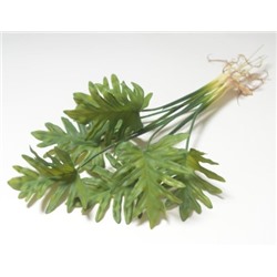 Искусственные цветы, Ветка кустовая монстера остролистная с корешками (1010237) зеленый