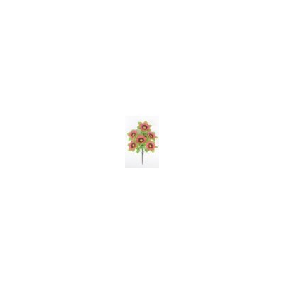 Искусственные цветы, Ветка в букете гербера с листом 7 голов(разобр.) (1010237) микс