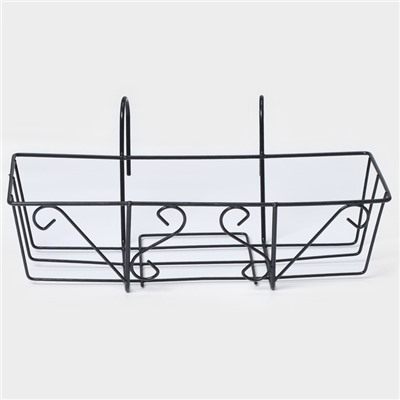 Подставка для цветов балконная Доляна «Ренессанс» 45,5×20×12 см, цвет чёрный