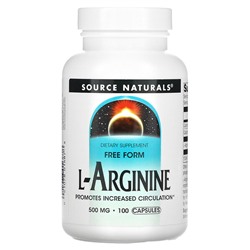 Source Naturals L-Arginine, Free Form, 500 mg, 100 Capsules