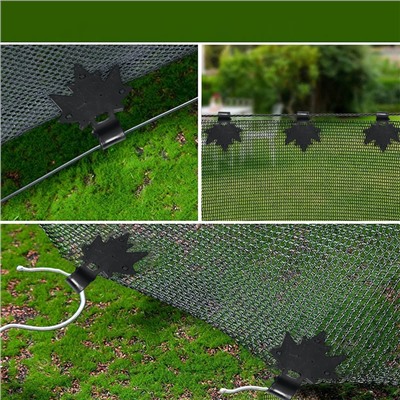 Клипса садовая «Кленовый лист» для крепления теневой сетки, пластиковая, чёрная