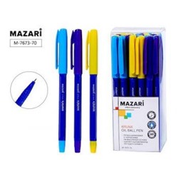 Ручка шариковая масляная 0.7мм "KRUNX" синяя, игольчатый наконечник M-7673-70 Mazari {Китай}