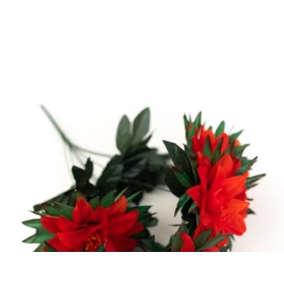 Искусственные цветы, Ветка в букете георгин с листом 7 голов (1010237)