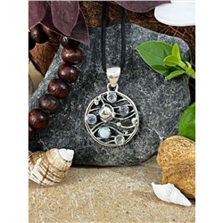 Серебряный кулон с разными камнями, 3.48 г; Silver pendant with Multi stones, 3.48 g