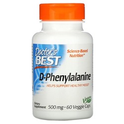 Doctor's Best D-Phenylalanine, 500 mg, 60 Veggie Caps