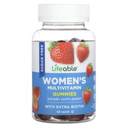 Lifeable Women's Multivitamin Gummies, Sugar Free, Natural Strawberry, 60 Gummies