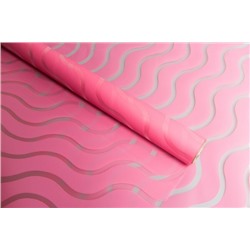 Пленка флористическая матовая в рулоне 60 см*10 м Премиум Волна прозрачный/розовый туманный 62380рт
