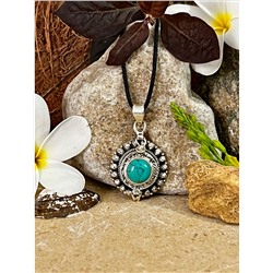 Серебряный кулон с кавачей из Бирюзы, 7.55 г; Silver pendant with Turquoise kavach, 7.55 g