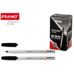 Ручка шариковая масляная PT-1159 /чёрн "PIANO correct" черная, 0.7мм трехгранный корпус Piano {Китай}