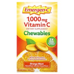 Emergen-C Vitamin C Chewables, Orange Blast, 500 mg, 40 Chewable Tablets