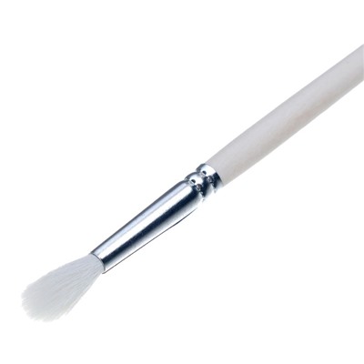 Кисть для рисования, Коза круглая №4 (диаметр обоймы 4 мм; длина волоса 18 мм), деревянная ручка, Calligrata