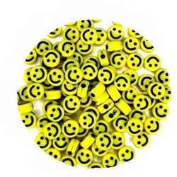 Бусины смайлики 4*7 мм 100 г Желтый с черным