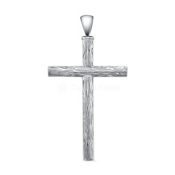 Подвеска из серебра родированная - Крест, 5,5 см П-2841-Р