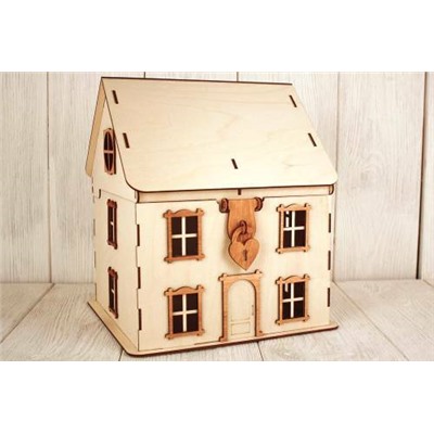 Подарочная коробка деревянная Дом (24.5*24*28.5 см) 15095