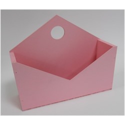 Ящик-конверт деревянный № 1 пастельный розовый 20.5*18*6 см 230343