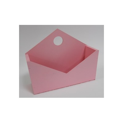 Ящик-конверт деревянный № 1 пастельный розовый 20.5*18*6 см 230343