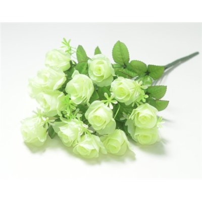 Искусственные цветы, Ветка в букете бутон розы 18 голов (1010237)