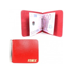 Зажим для купюр FNX-LZ-01 н/к,  красный гладкий матовый (316)  212599