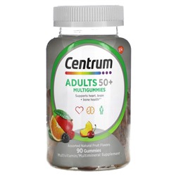 Centrum Adults 50+ Multigummies, Assorted Natural Fruit, 90 Gummies