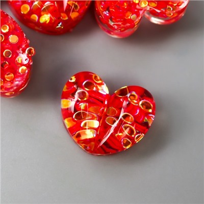 Декор для творчества пластик "Сердечко рыжее" кристалл 1,2х1,1 см