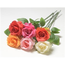 Искусственные цветы, Ветка одиночной розы (1010237) микс