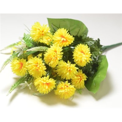 Искусственные цветы, Ветка в букете хризантема шариком 20 голов (1010237)