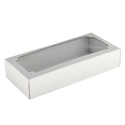 Коробка самосборная 24*11.5*4.5 см Белый с окном Крышка/дно 560212 Цена за 1 коробку