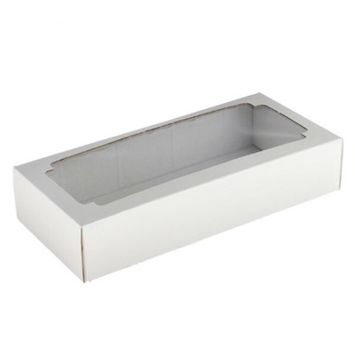 Коробка самосборная 24*11.5*4.5 см Белый с окном Крышка/дно 560212 Цена за 1 коробку