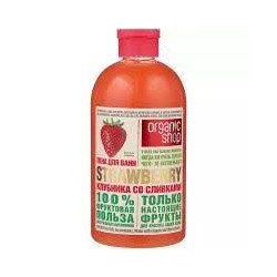 "NS" "Organic shop"  Пена для ванн кокосовый Creamy Strawberry, HOME MADE (500мл).12