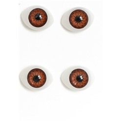 Глазки для игрушек 15*11 мм объемные (10 шт) Карие 171992