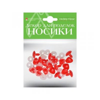 Декоративные элементы "НОСИКИ ВИНТОВЫЕ ТРЕУГОЛЬНЫЕ (КРАСНЫЕ)" 16х13 мм 2-781/14 Альт {Китай}