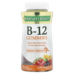 Nature's Bounty B-12 Gummies, Raspberry, Mixed Berry & Orange, 160 Gummies